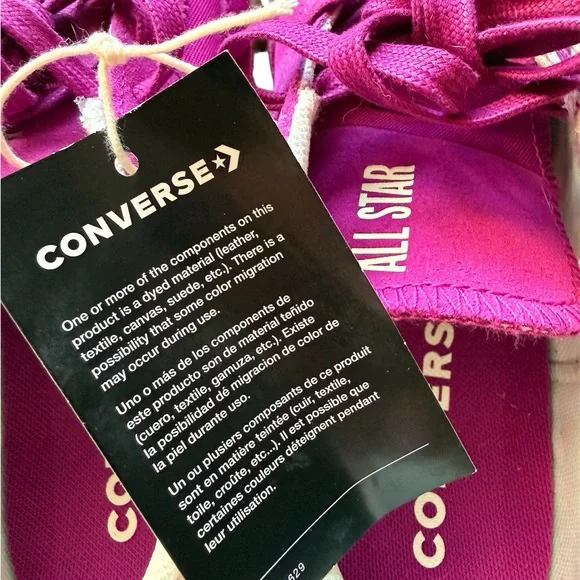 Converse Magenta Sneakers with White and Tan Accents Size 7.5 W - Picture 4 of 6